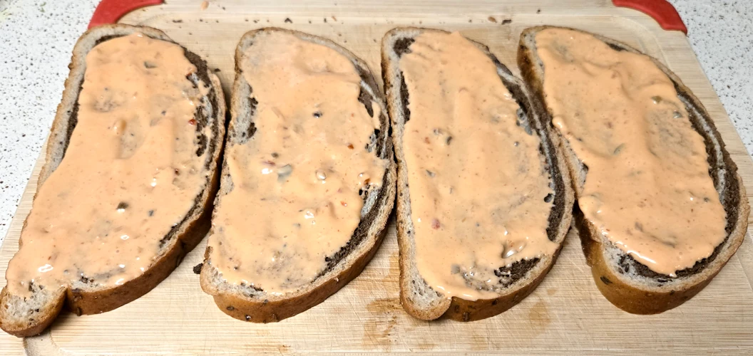 Pastrami Reuben Sandwich Recipe - Coat one side of the bread slices with a generous layer of Thousand Island dressing Pastrami Reuben Sandwich Recipe - Coat one side of the bread slices with a generous layer of Thousand Island dressing