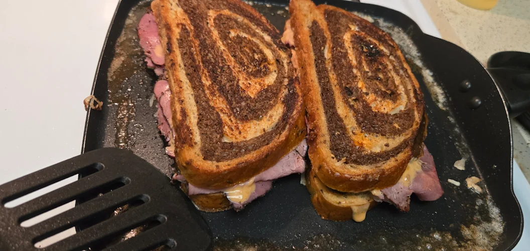 Grill them Reuben Pastrami Sandwiches to a Golden-Brown Color! Grill them Reuben Pastrami Sandwiches to a Golden-Brown Color!