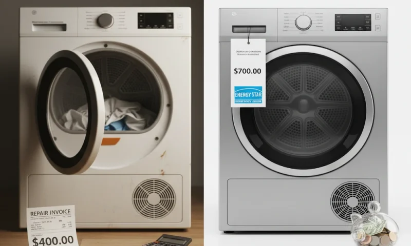 The 50% rule on appliance says if the repair is more than 50% of what a new appliance would cost, buy a new appliance