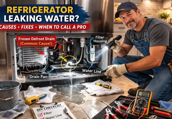 Refrigerator Leaking Water in Alpharetta? – Handyman Bob Shows Causes, DIY Fixes and When to Call a Pro