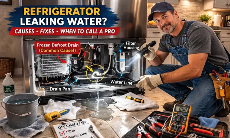 Refrigerator Leaking Water in Alpharetta? – Handyman Bob Shows Causes, DIY Fixes and When to Call a Pro