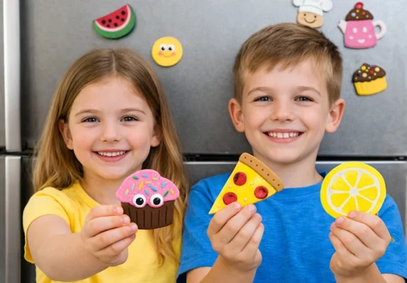 DIY Refrigerator Magnet Crafts Using Kitchen Themes